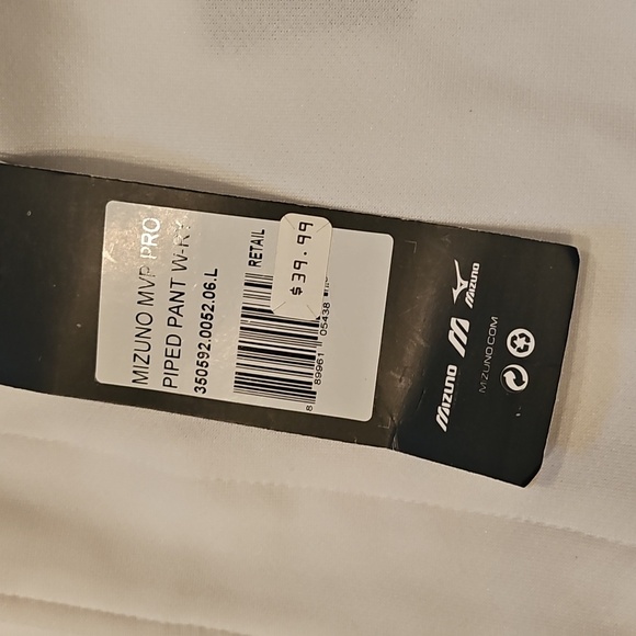 New W Tag Mizuno Baseball Pants MVP Pro Piped Adult Large White w/ Blue Piping - Picture 3 of 11